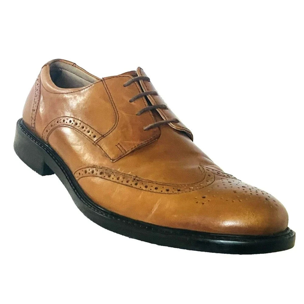 Johnston Murphy Wingtip Shoes 1862 Brogue 11.5 Mens Derby Tan Brown India Preppy